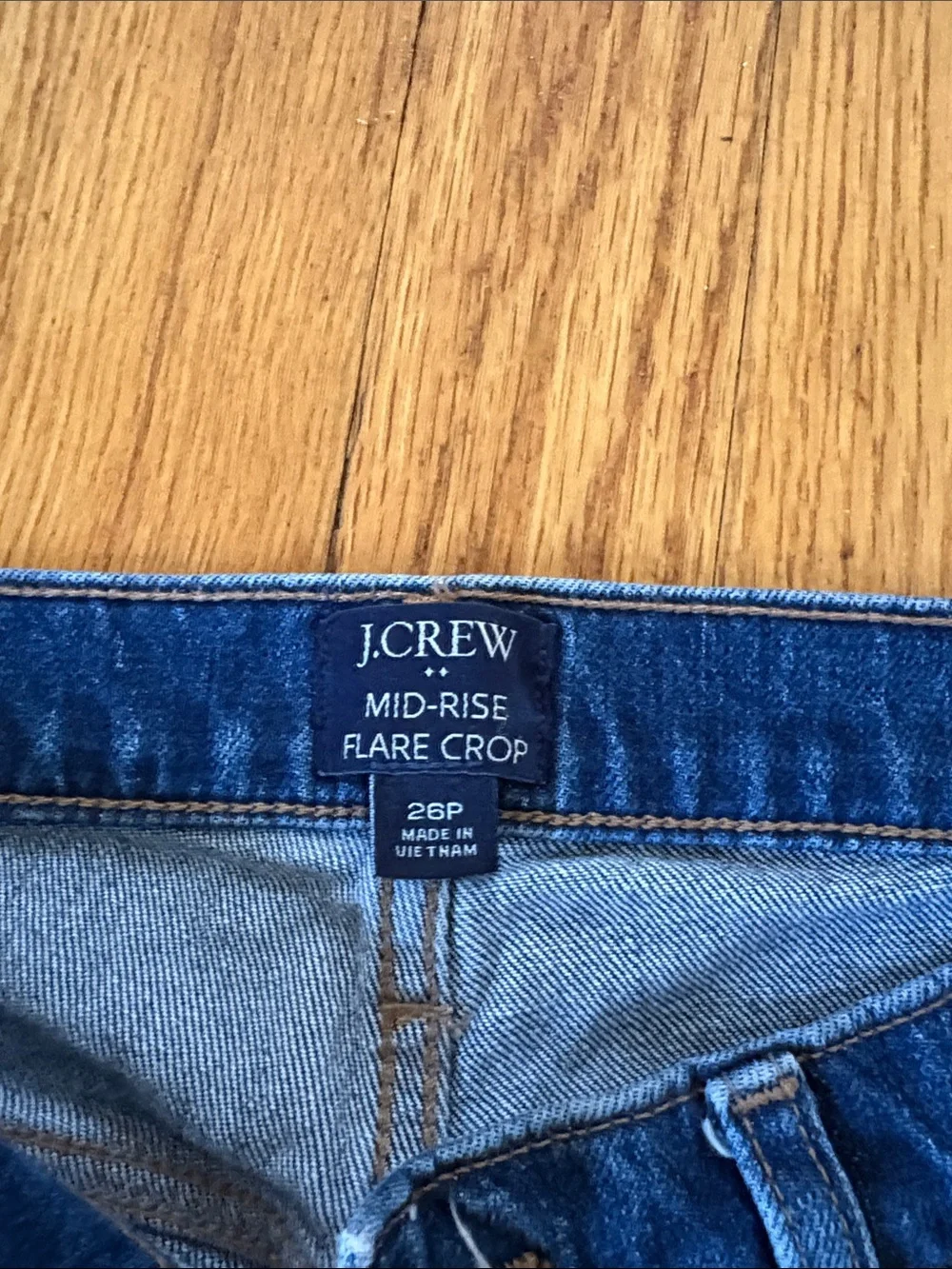 J Crew Factory Mid-Rise Flare Crop Blue Women's Jeans button fly